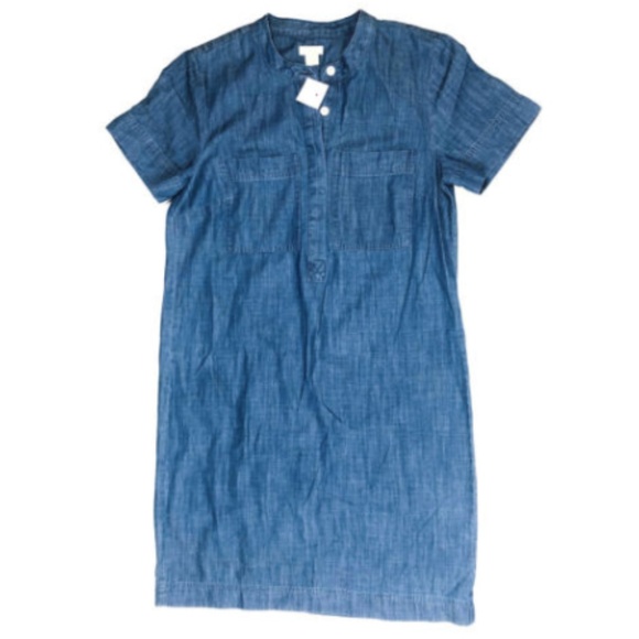 J.Crew XS Denim Chambray Shirtdress Short Dress - Picture 2 of 8